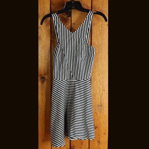 Hollister Skater Dress Back & White Striped, Size Medium, Super Cute